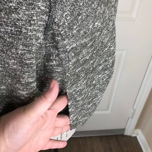 NWOT Worth Zip Front Collarless Crop Jacket Green/Ivory Metallic ~ Size XS - Picture 5 of 8